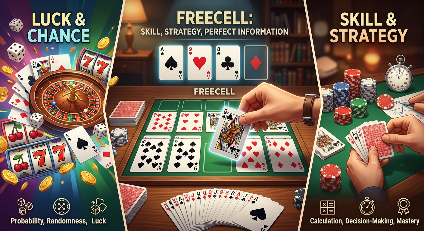 Skill Games vs Luck Games — What Makes FreeCell Different From the Rest